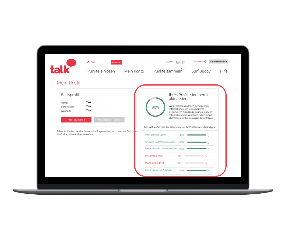 Talk Online Panel Profilumfragen